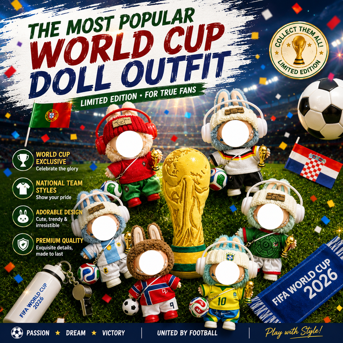 A Must-Have for Football Fans⚽️The World Cup Doll Outfit Collectors' Set🏆