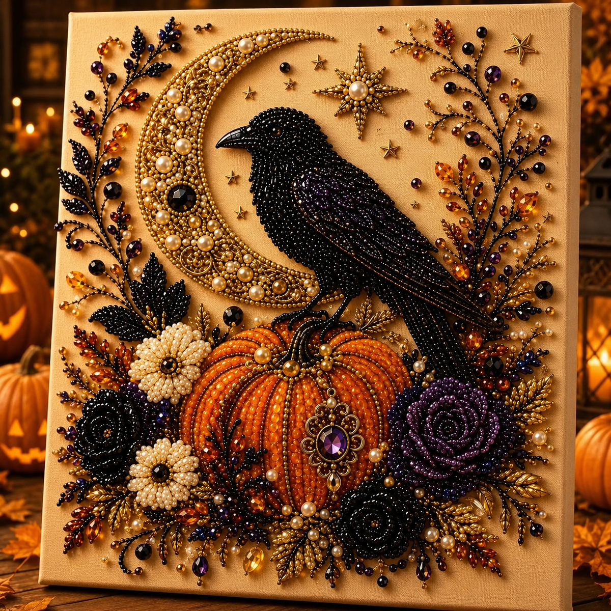 👻✨ Halloween Pearl Art DIY Kit – Turn Tiny Pearls into Spooky-Cute Magic