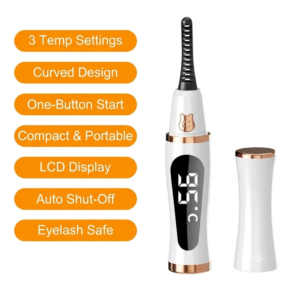Heated Eyelash Curler:⚡ 10 Seconds to Heat,24 Hours to Hold